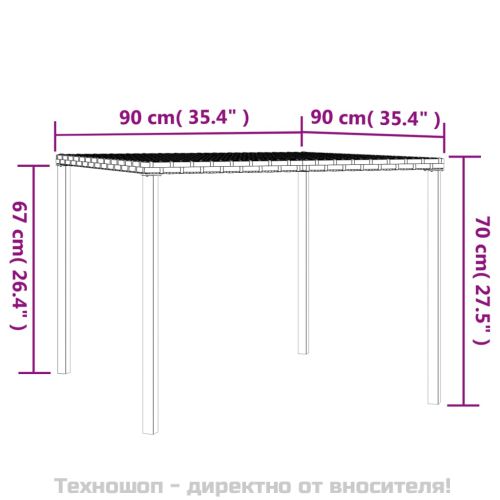 Градински трапезен комплект възглавници 2 части черен полиратан