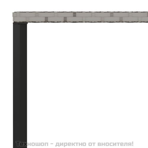 Градински трапезен комплект 2 части с възглавници сив полиратан