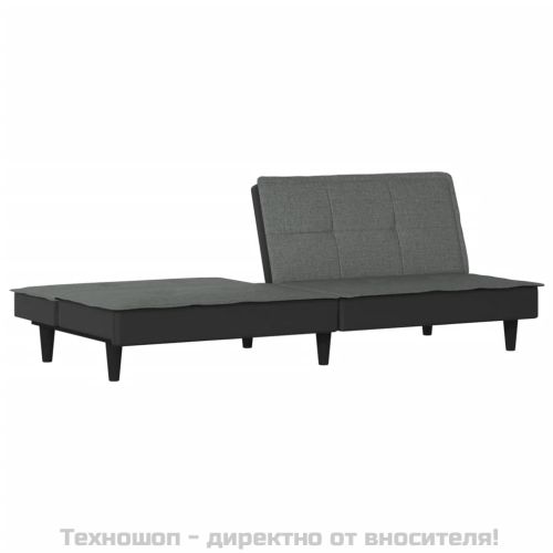 Разтегателен диван, тъмносив, плат