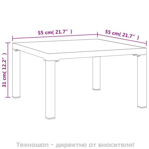 Градинска маса за кафе сива 55x55x31 cм DPC и стомана