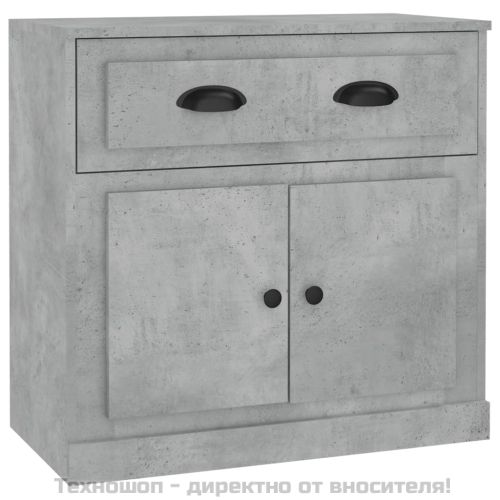 Сайдборд, бетонно сив, 70x35,5x67,5 см, инженерно дърво