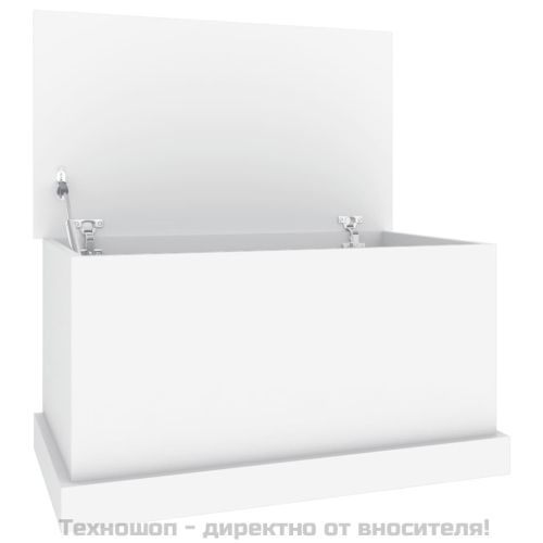 Кутия за съхранение, бяла, 70x40x38 см, инженерно дърво