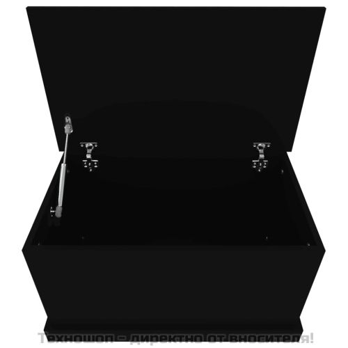 Кутия за съхранение, черна, 70x40x38 см, инженерна дървесина