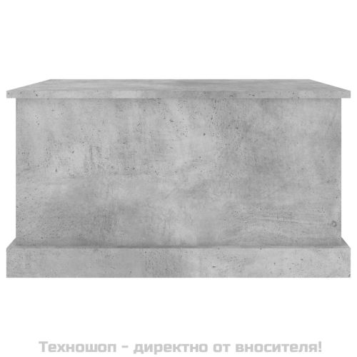 Кутия за съхранение, бетонно сиво, 70x40x38 см, инженерно дърво