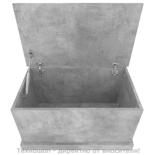 Кутия за съхранение, бетонно сиво, 70x40x38 см, инженерно дърво