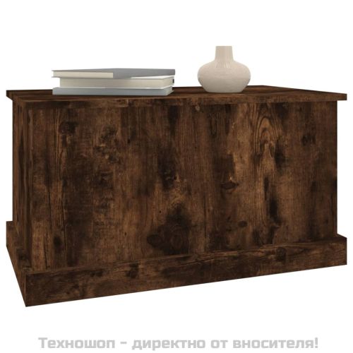 Кутия за съхранение, опушен дъб, 70x40x38 см, инженерно дърво