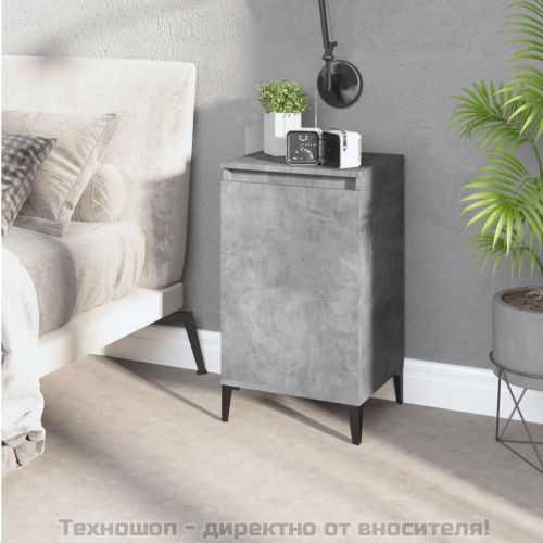 Нощно шкафче, бетонно сиво, 40x35x70 см, инженерно дърво