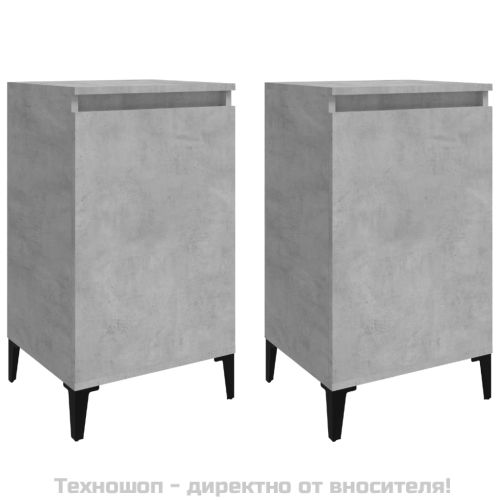 Нощни шкафчета, 2 бр, бетонно сиво, 40x35x70см, инженерно дърво