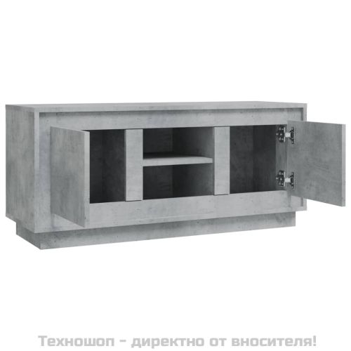 ТВ шкаф, бетонно сиво, 102x35x45 см, инженерно дърво