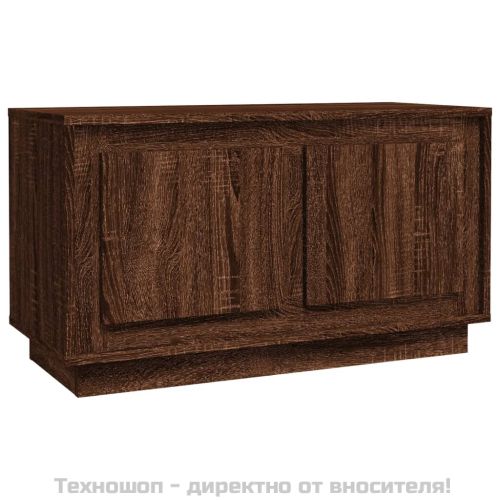 ТВ шкаф, кафяв дъб, 80x35x45 см, инженерно дърво