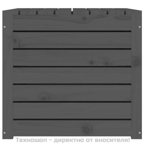 Градинска кутия сива 101x50,5x46,5 см масивна борова дървесина