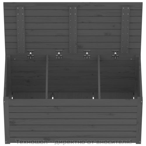 Градинска кутия сива 101x50,5x46,5 см масивна борова дървесина