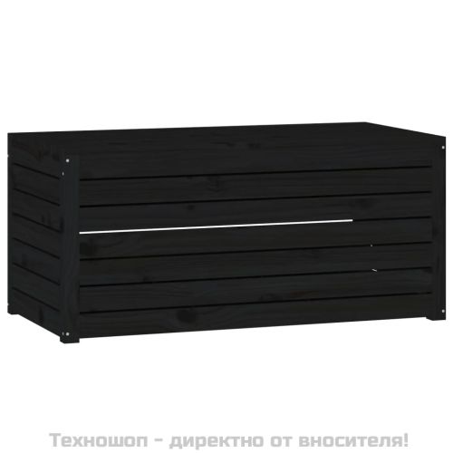 Градинска кутия черна 101x50,5x46,5 см масивна борова дървесина
