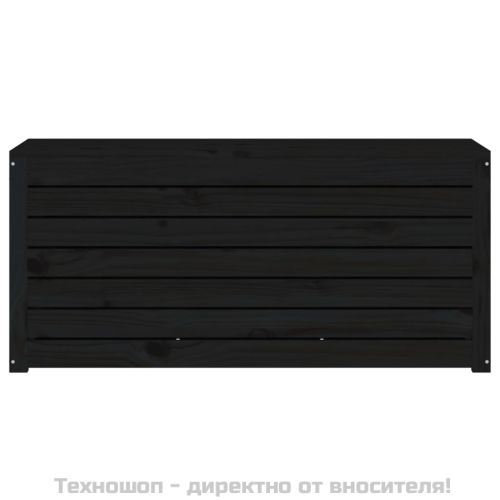 Градинска кутия черна 101x50,5x46,5 см масивна борова дървесина