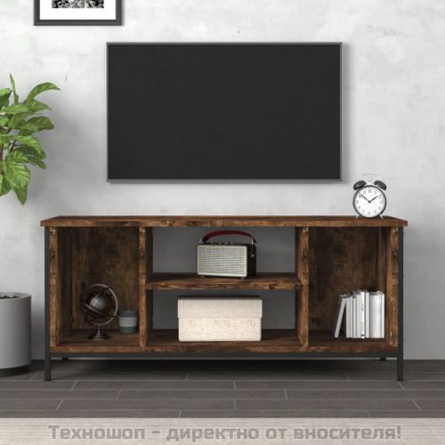 ТВ шкаф, oпушен дъб, 102x35x45 см, инженерно дърво