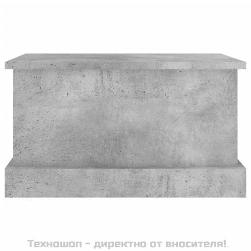 Кутия за съхранение, бетонно сиво, 50x30x28 см, инженерно дърво