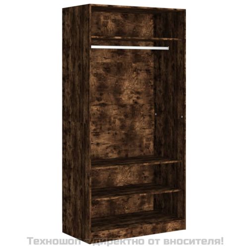 Гардероб, опушен дъб, 100x50x200 см, инженерно дърво