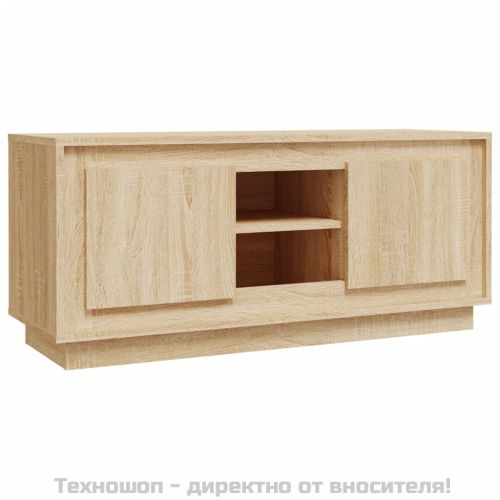 ТВ шкаф, бетонно сиво, 102x35x45 см, инженерно дърво