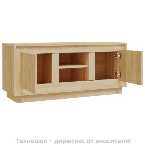 ТВ шкаф, бетонно сиво, 102x35x45 см, инженерно дърво