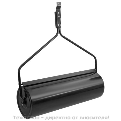 Градински валяк за трева с бутане, черен, 63 л, желязо