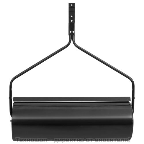 Градински валяк за трева с бутане, черен, 63 л, желязо