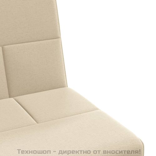 Разтегателен диван с поставки за чаши, кремав, плат