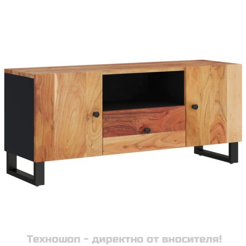 ТВ шкаф, 105x33,5x46 см, масивно акациево и инженерно дърво