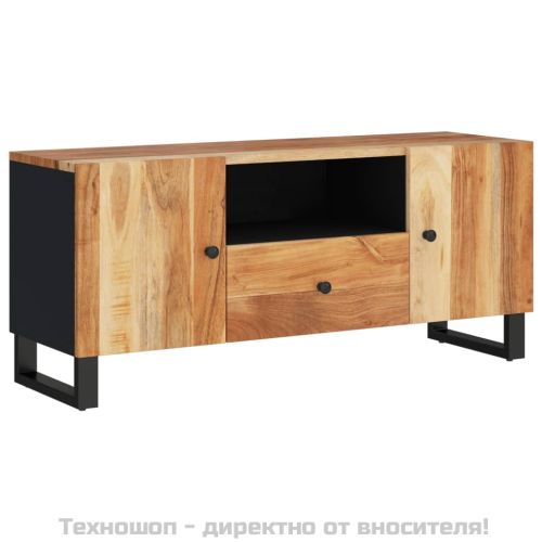 ТВ шкаф, 105x33,5x46 см, масивно акациево и инженерно дърво
