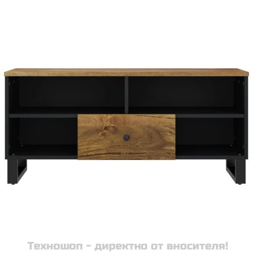 ТВ шкаф, 100x33x46 см, масивно мангово и инженерно дърво