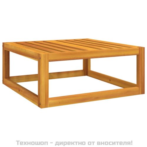 Градинска табуретка с таупе възглавница, масивно дърво акация