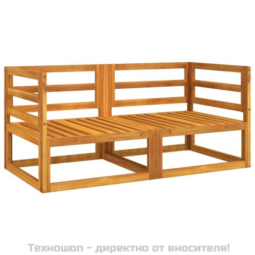 Модулни ъглови дивани 2 бр светлосиви възглавници акация масив