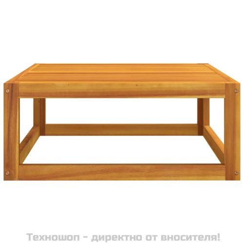 Градински лаундж комплект с възглавници, 3 части, акация масив