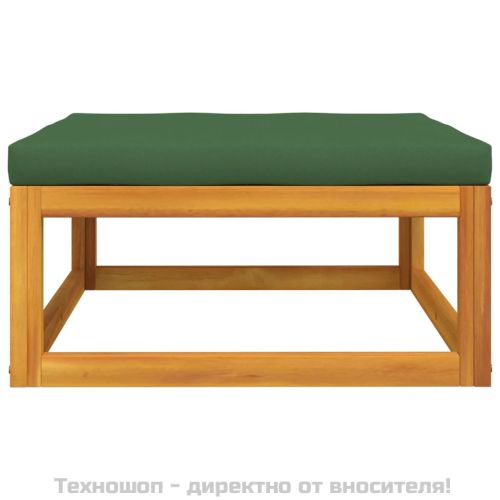 Градински лаундж комплект с възглавници, 3 части, акация масив