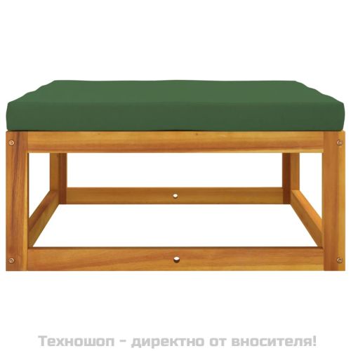 Градински лаундж комплект с възглавници, 3 части, акация масив