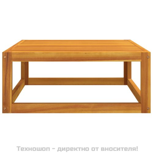 Градински лаундж комплект с възглавници, 3 части, акация масив