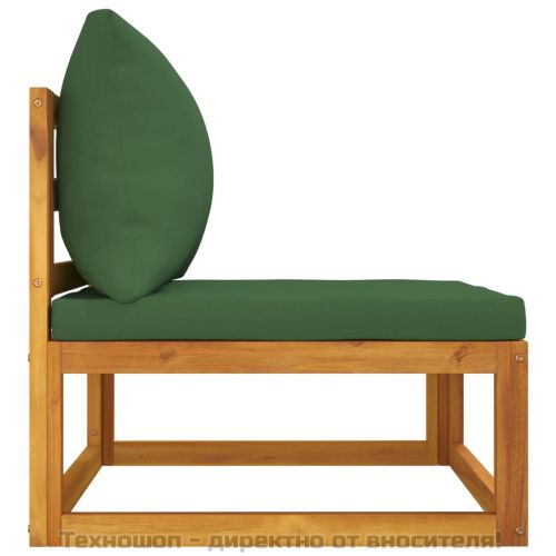 Градински комплект дивани с възглавници от 2 части акация масив