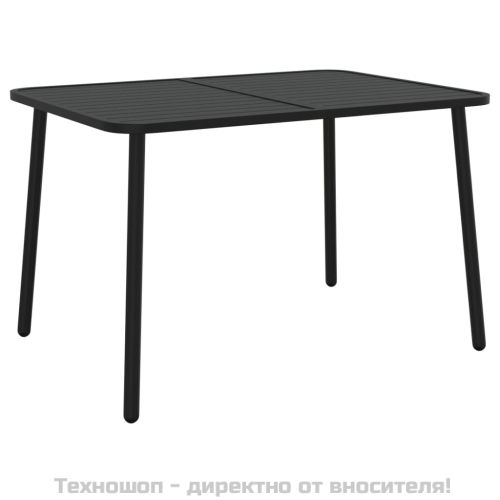 Градинска маса антрацит 1180x100x71 cм стомана