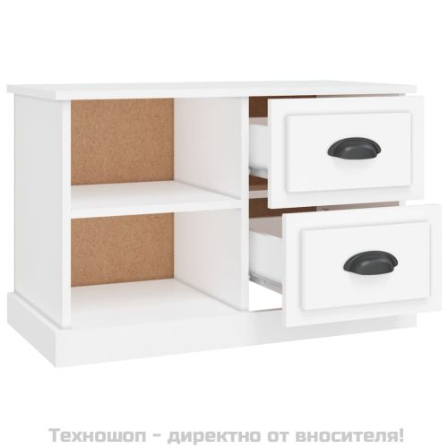 ТВ шкаф, бял, 73x35,5x47,5 см, инженерно дърво