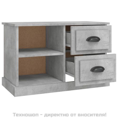 ТВ шкаф, бетонно сиво, 73x35,5x47,5 см, инженерно дърво
