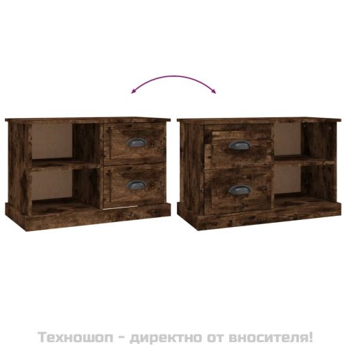 ТВ шкаф, опушен дъб, 73x35,5x47,5 см, инженерно дърво