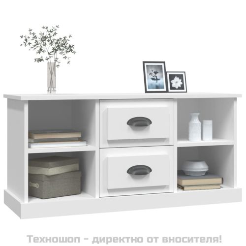 ТB шкаф, бял, 99,5x35,5x4 см, инженерно дърво