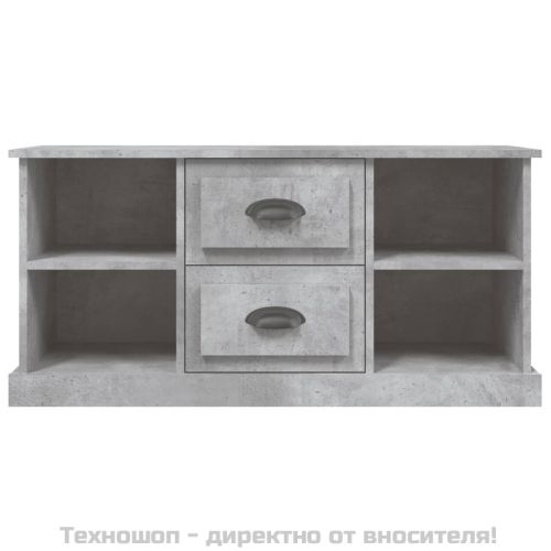 ТВ шкаф, бетонно сив, 99,5x35,5x48 см, инженерно дърво