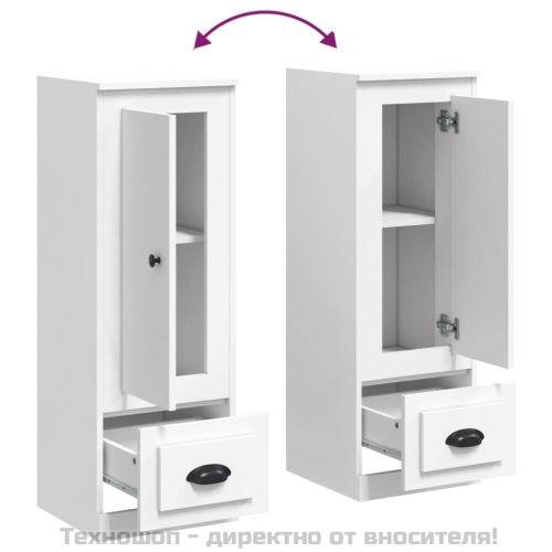 Висок шкаф, бял, 36x35,5x103,5 см, инженерно дърво