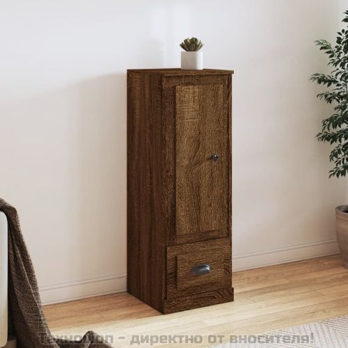 Висок шкаф, кафяв дъб, 36x35,5x103,5 см, инженерно дърво