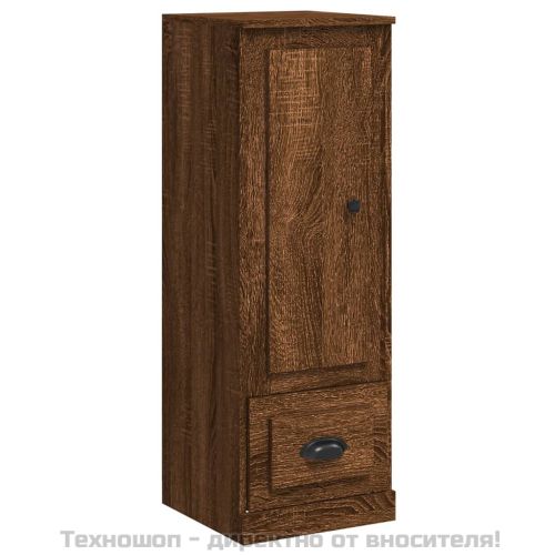 Висок шкаф, кафяв дъб, 36x35,5x103,5 см, инженерно дърво