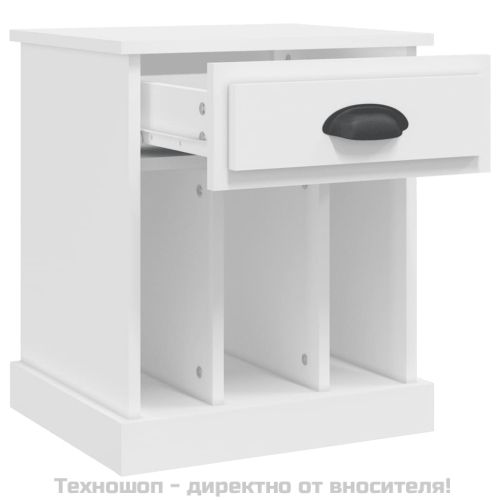 Нощно шкафче, бяло, 43x36x50 см