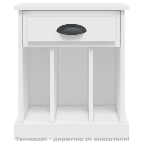 Нощно шкафче, бяло, 43x36x50 см