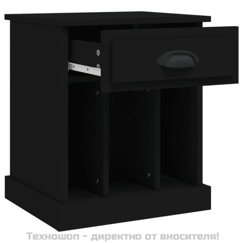 Нощно шкафче, черно, 43x36x50 см