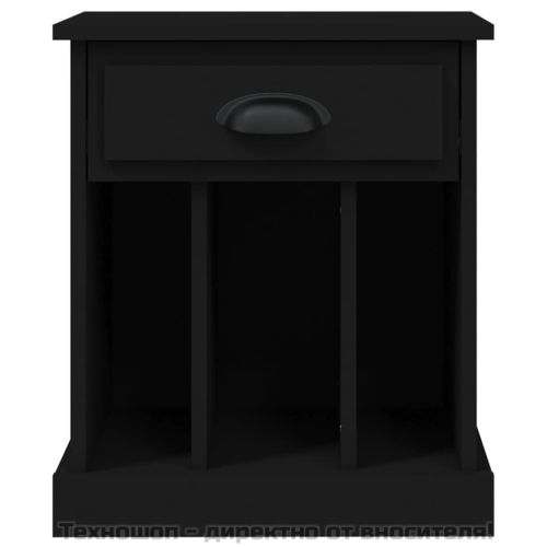 Нощно шкафче, черно, 43x36x50 см