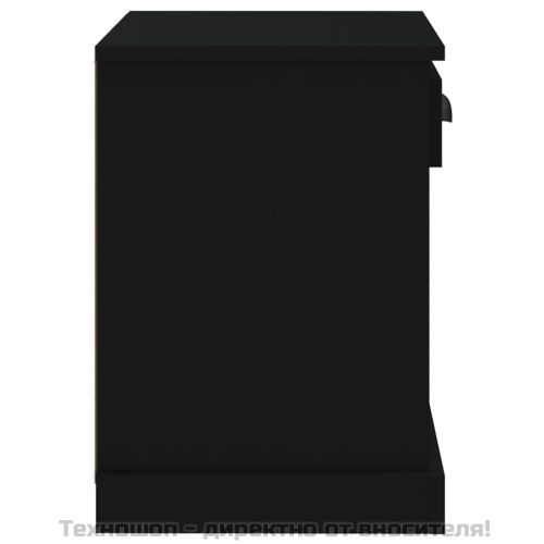 Нощно шкафче, черно, 43x36x50 см